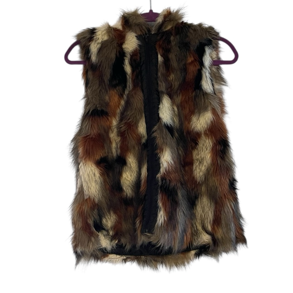 American Eagle Faux Fur Vest w/ Hood Medium